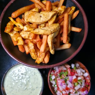 Grilled Chicken over Fries