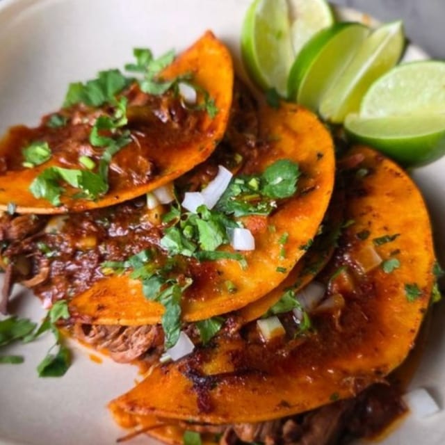 3 Birria Tacos with 1 Side (8 Oz).