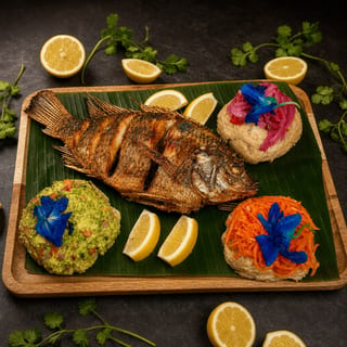 Port Santos - Whole Fried Fish with Mangú