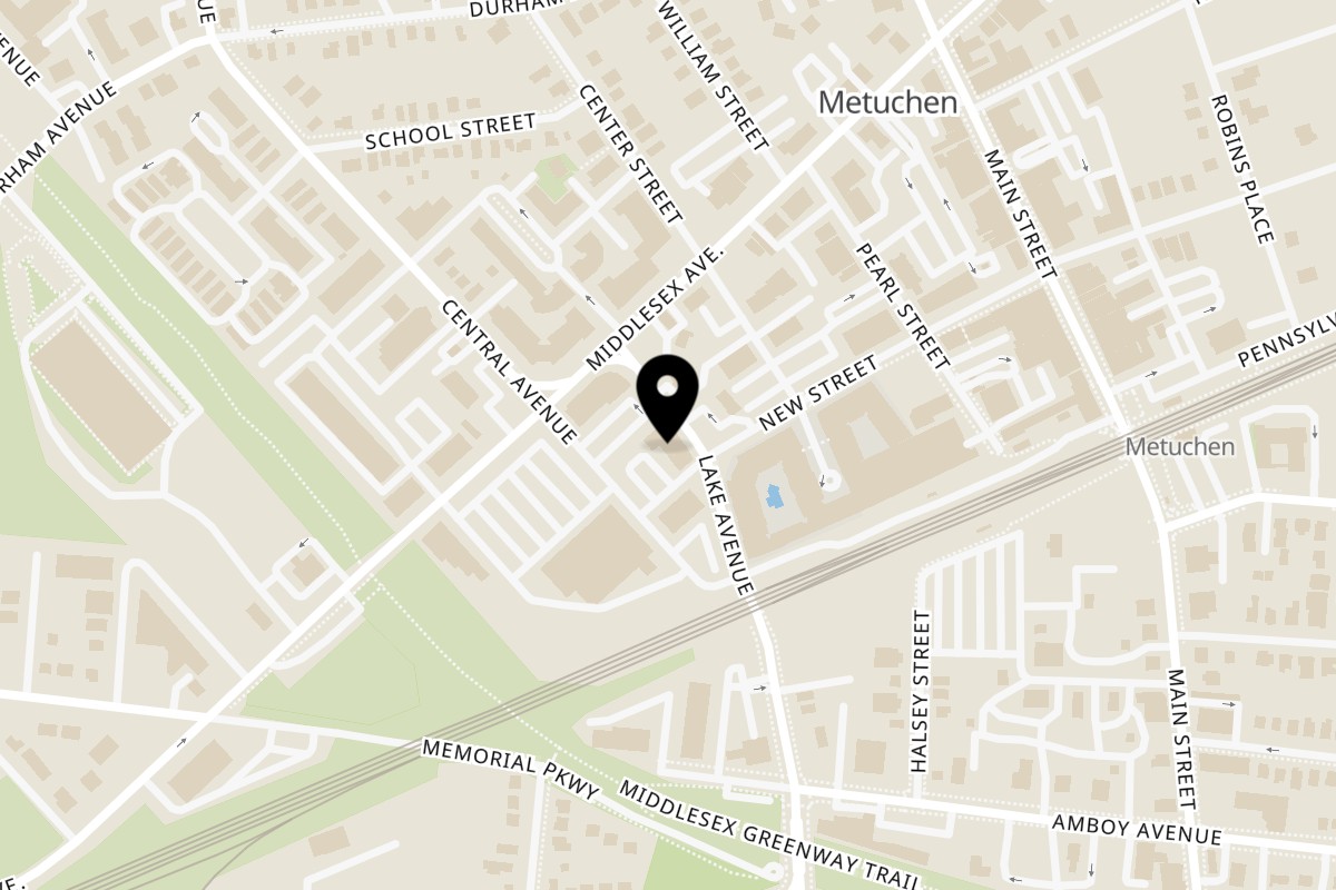 Map showing the location of Latin Port Metuchen on 333 Lake Ave in Metuchen
